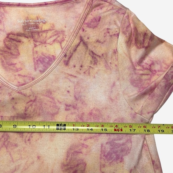 Soft Surroundings Tunic Top M Harbor Trace Sublimation Tie Dye 3/4 Bell Sleeve - Picture 6 of 9